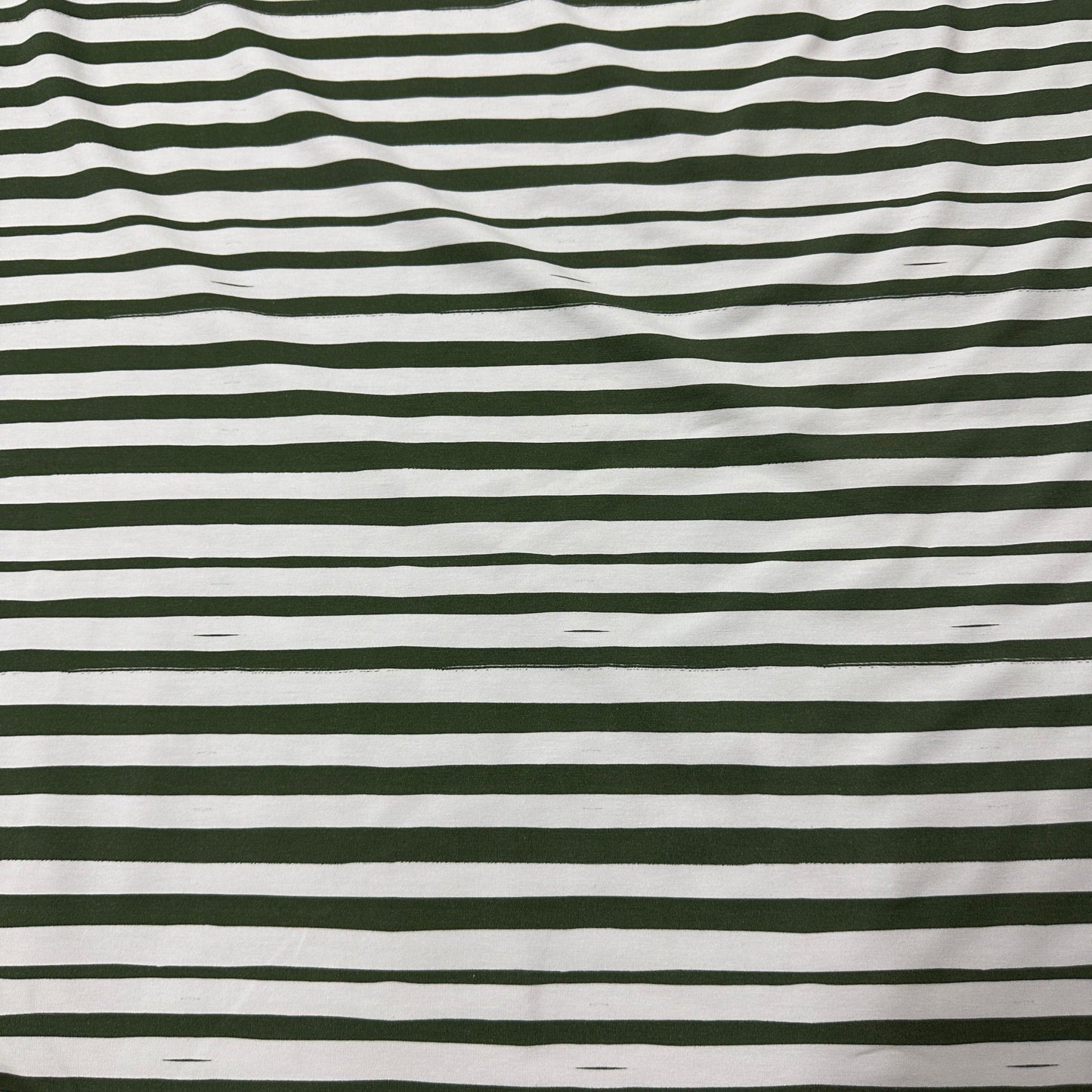 Green and White Stripes on Bamboo/Spandex Jersey Fabric - Nature's Fabrics