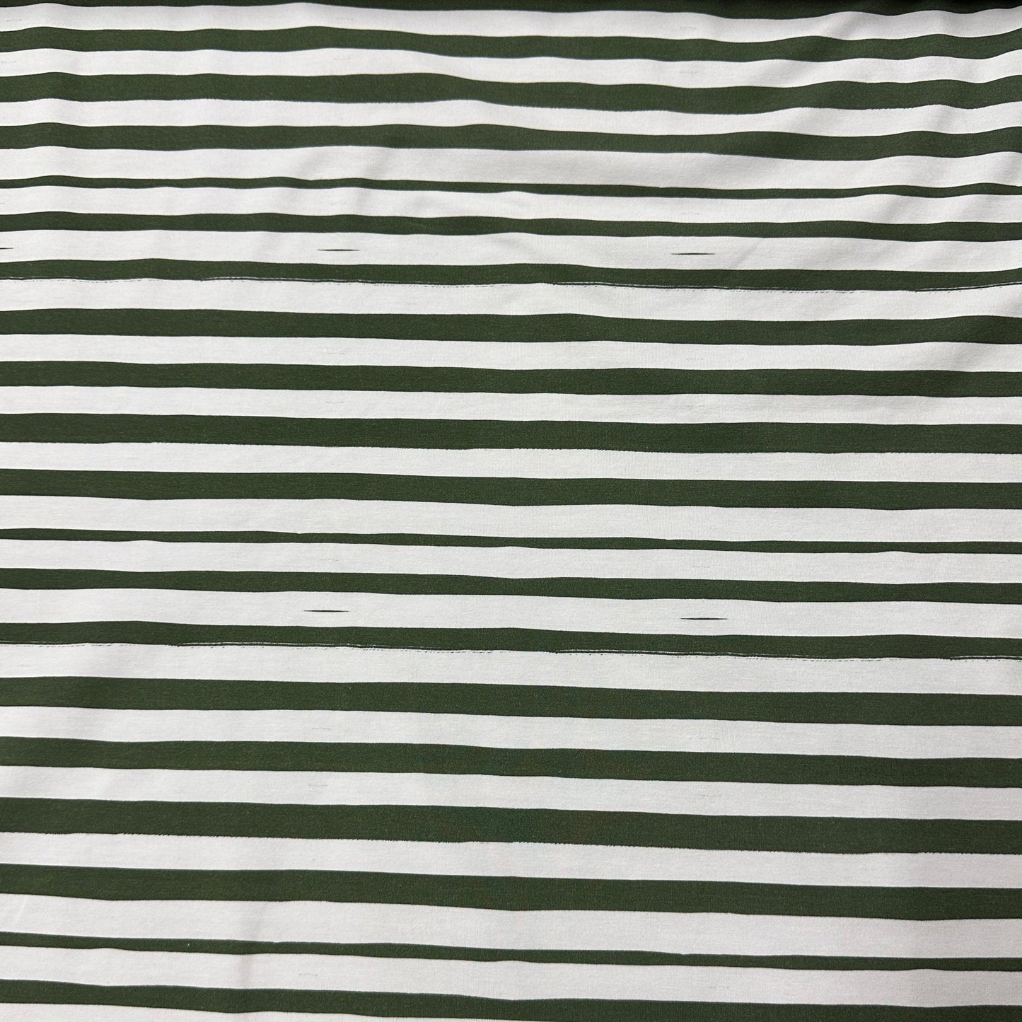 Green and White Stripes on Bamboo/Spandex Jersey Fabric - Nature's Fabrics