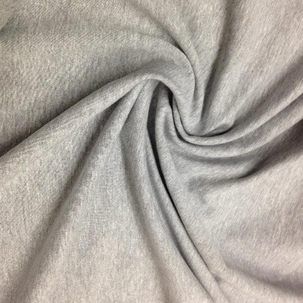 Heather Gray Cotton Stretch French Terry Fabric - Nature's Fabrics