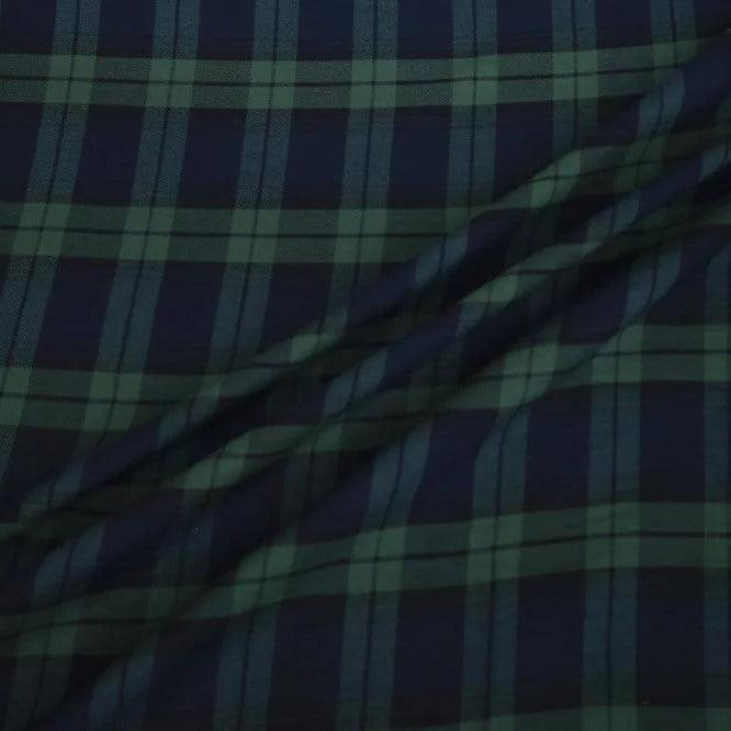 Hunter Green and Dark Navy Plaid Cotton Flannel Fabric – Nature's Fabrics
