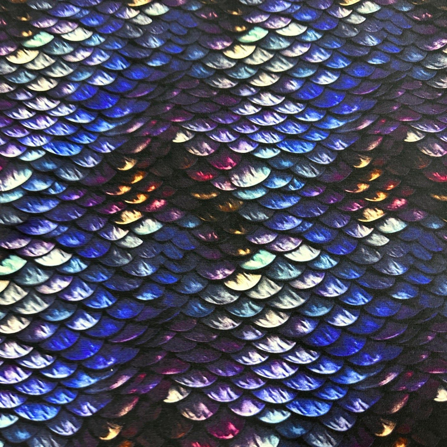 Iridescent Scales on Bamboo Stretch French Terry Fabric - Nature's Fabrics