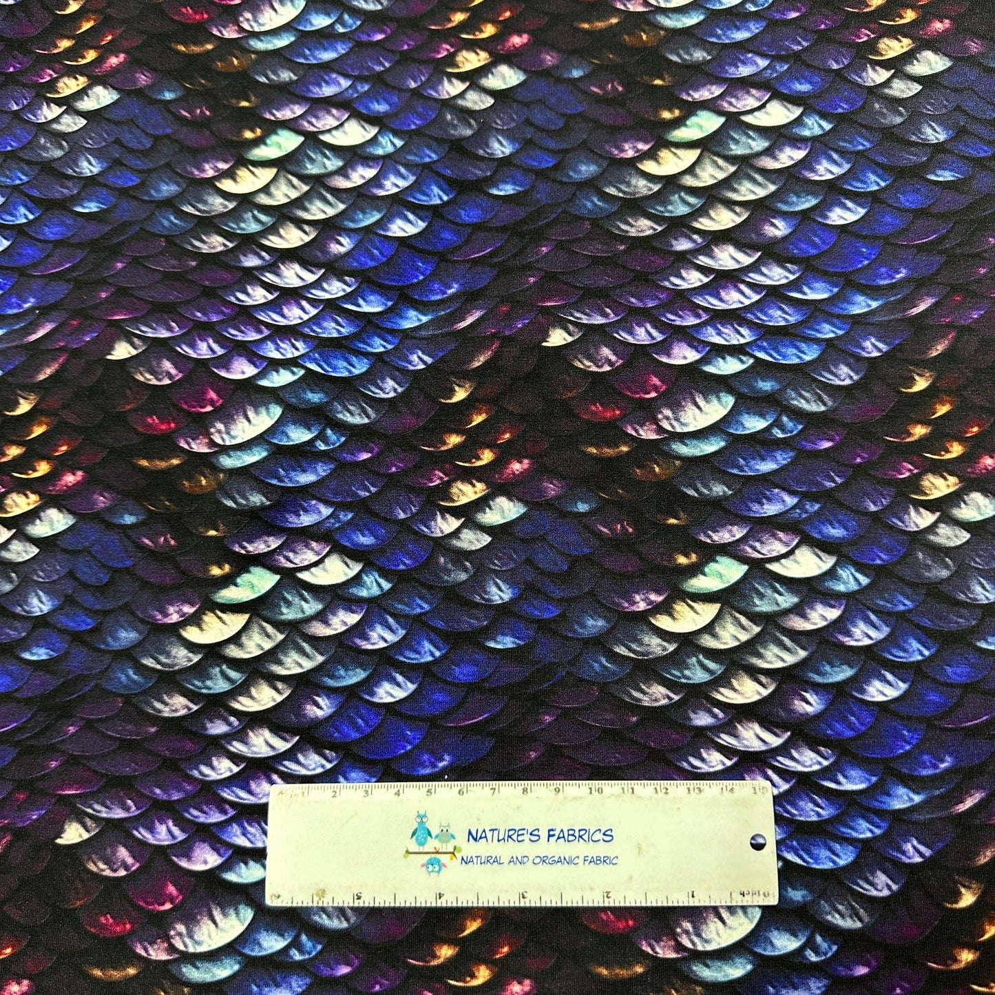 Iridescent Scales on Bamboo Stretch French Terry Fabric - Nature's Fabrics