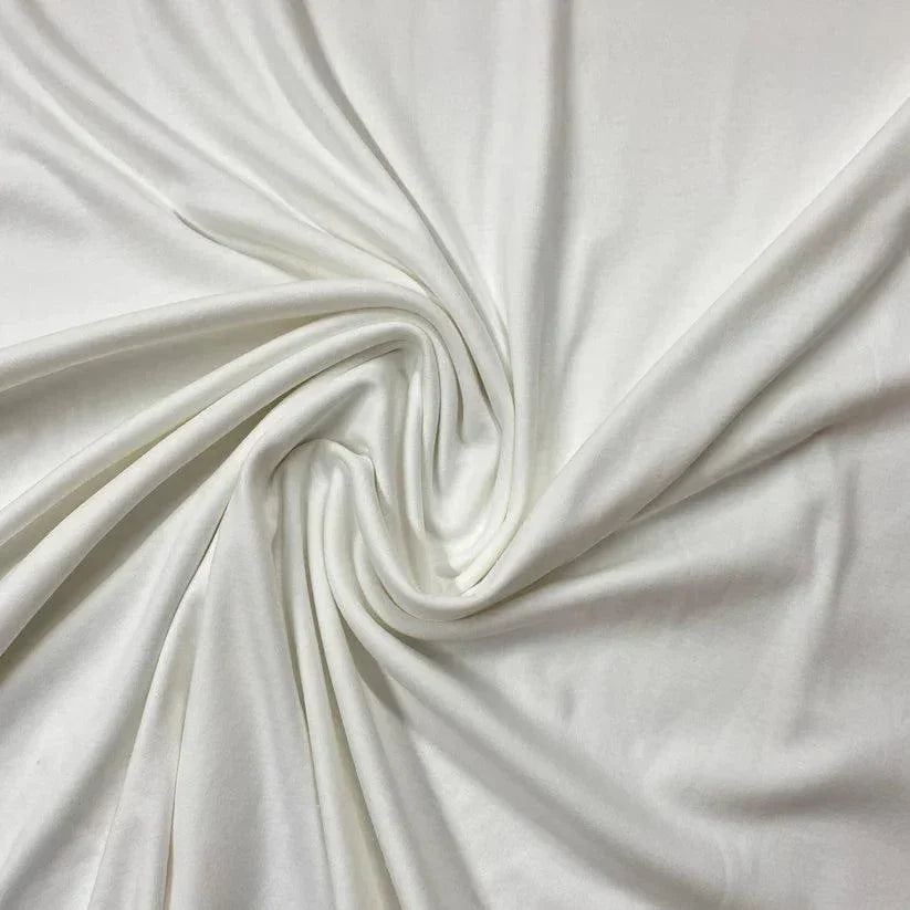 Ivory Bamboo/Spandex Rib Knit Fabric - Nature's Fabrics
