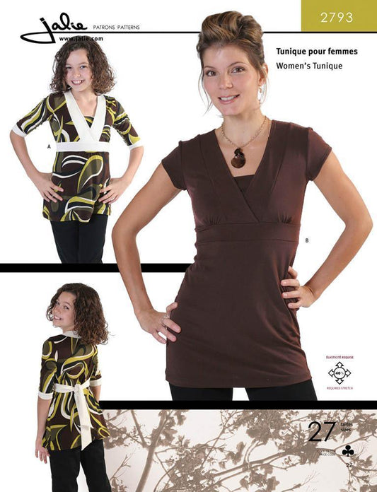 Jalie Sewing Pattern 2793 Empire-Waist Tunic from Natures Fabrics