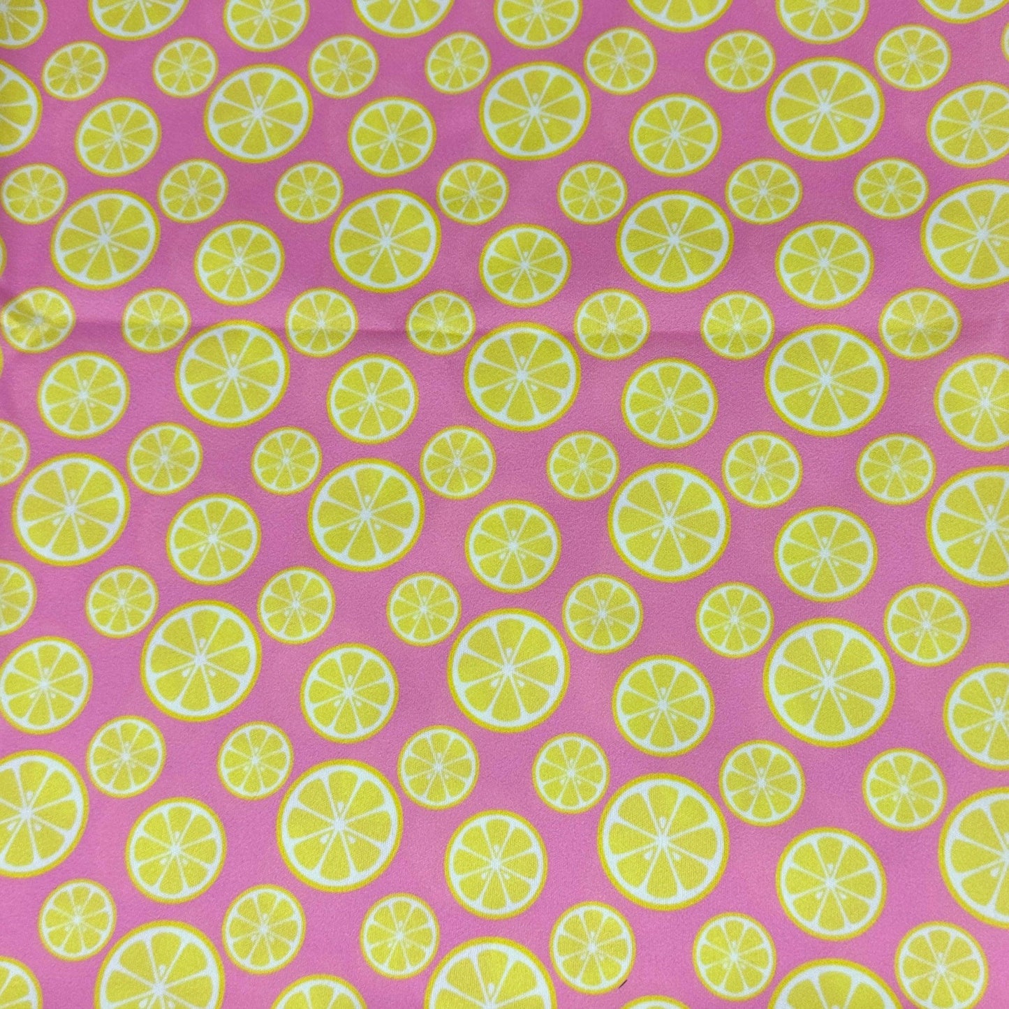 Lemons on Pink 1 mil PUL Fabric - Made in the USA - Nature's Fabrics