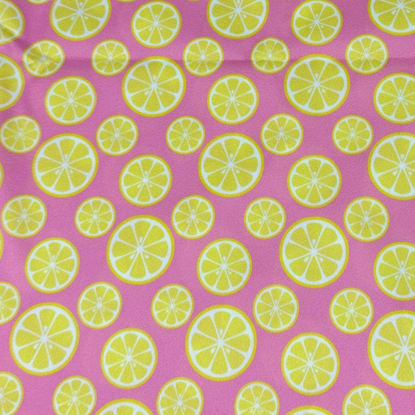 Lemons on Pink 1 mil PUL Fabric - Made in the USA - Nature's Fabrics