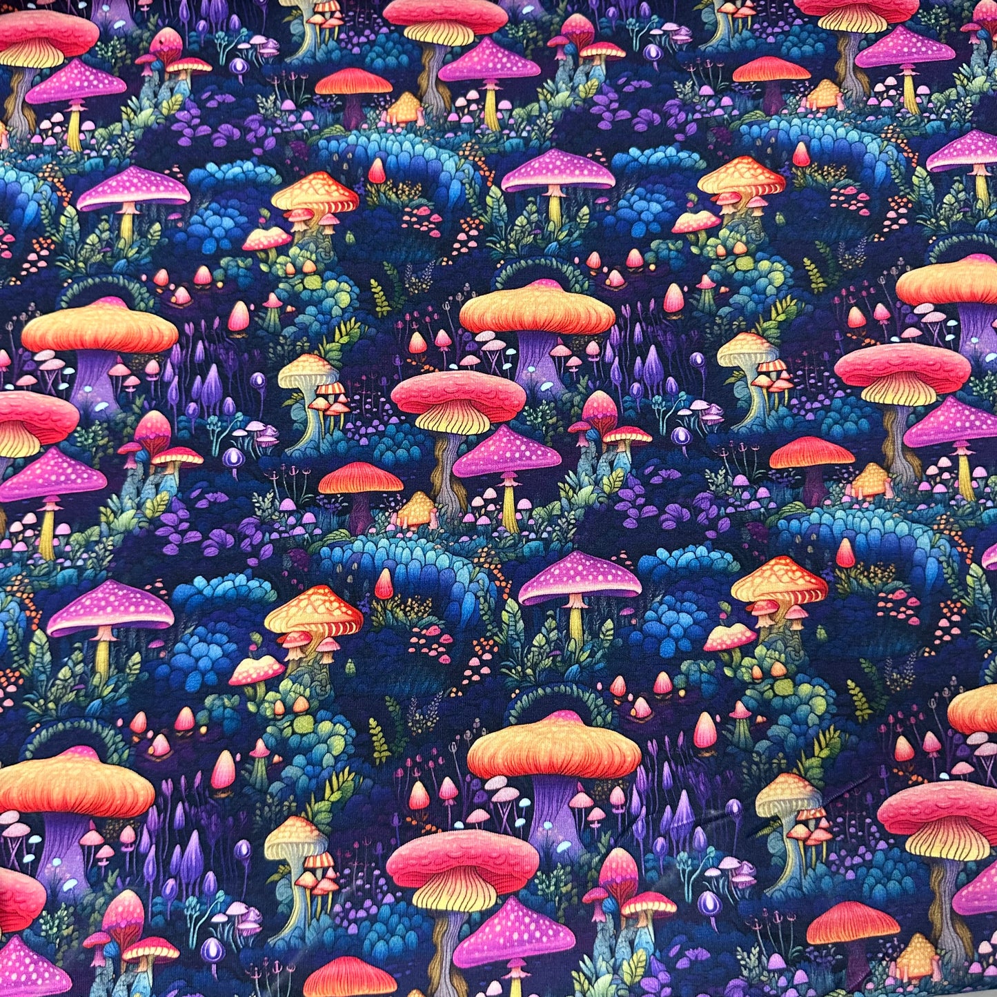 Marvelous Mushrooms on Bamboo/Spandex Jersey Fabric - Nature's Fabrics