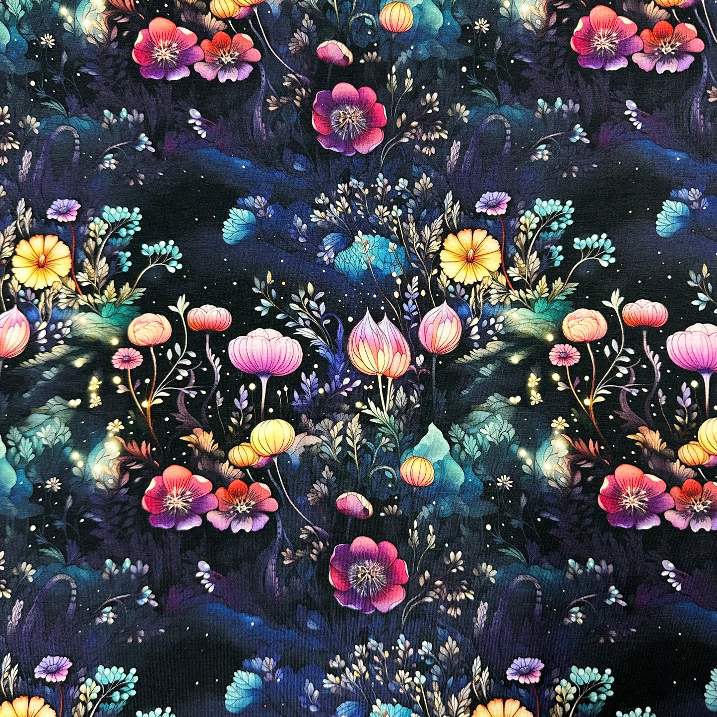 Midnight Garden on Bamboo/Spandex Jersey Fabric - Nature's Fabrics