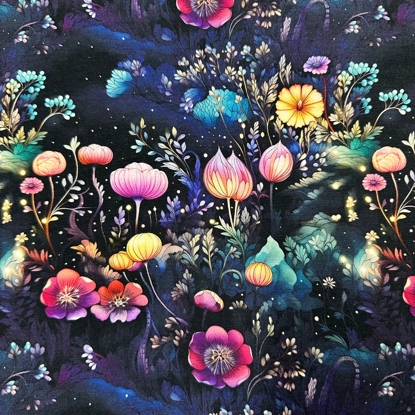 Midnight Garden on Bamboo/Spandex Jersey Fabric - Nature's Fabrics