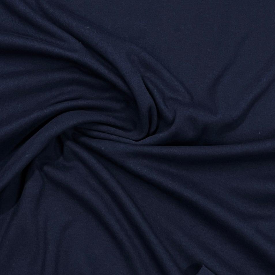 Navy Cotton Interlock Fabric - Nature's Fabrics