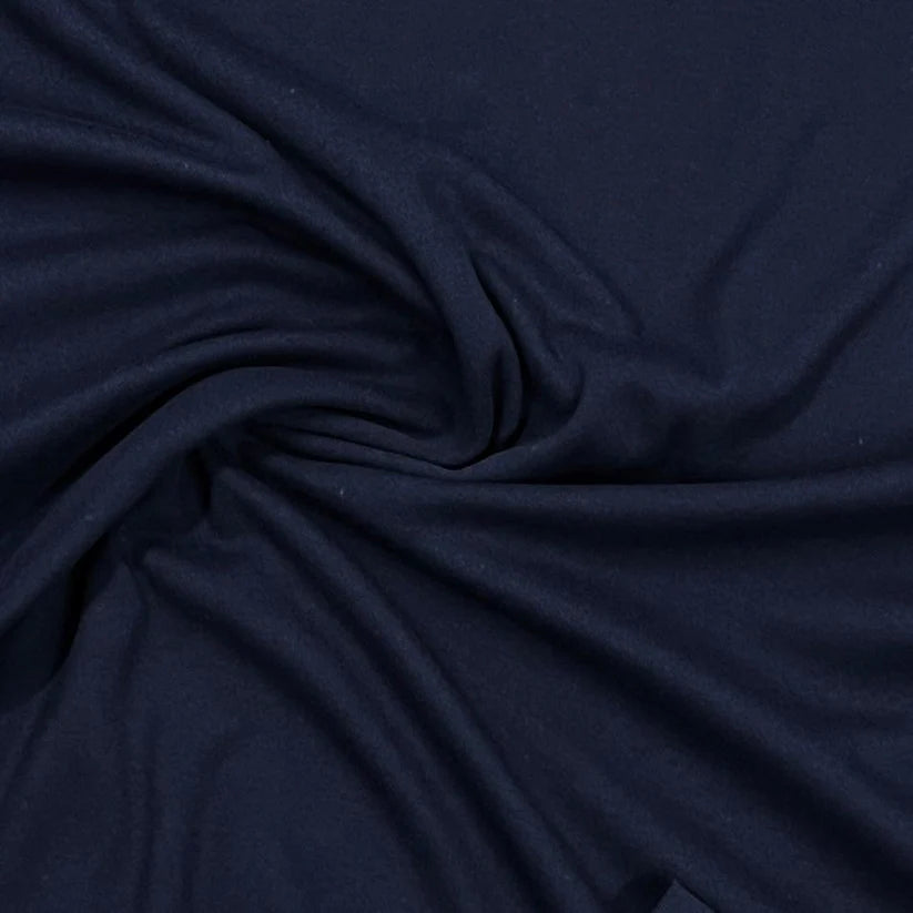 Navy Cotton Stretch French Terry Fabric - Nature's Fabrics
