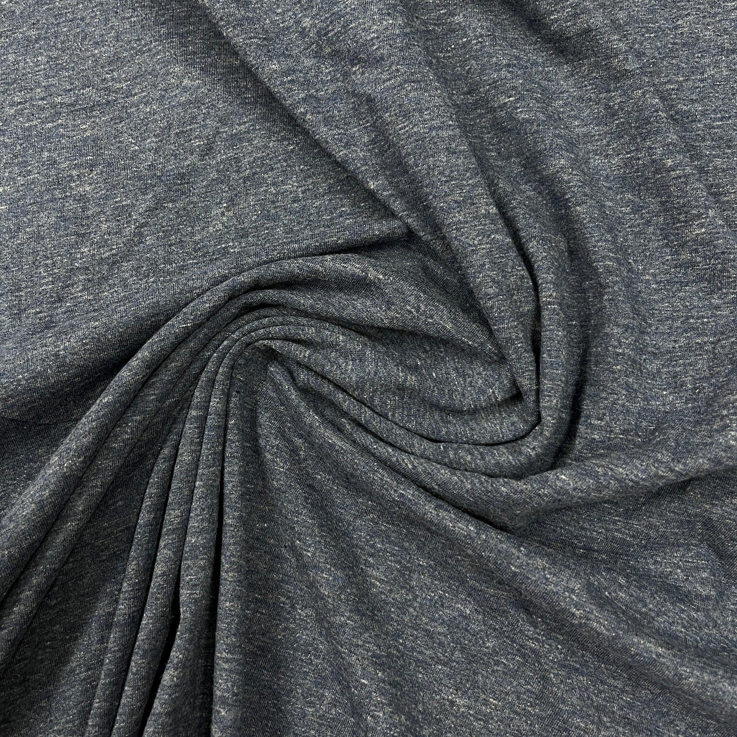 Navy Heather Cotton Jersey Fabric - Nature's Fabrics