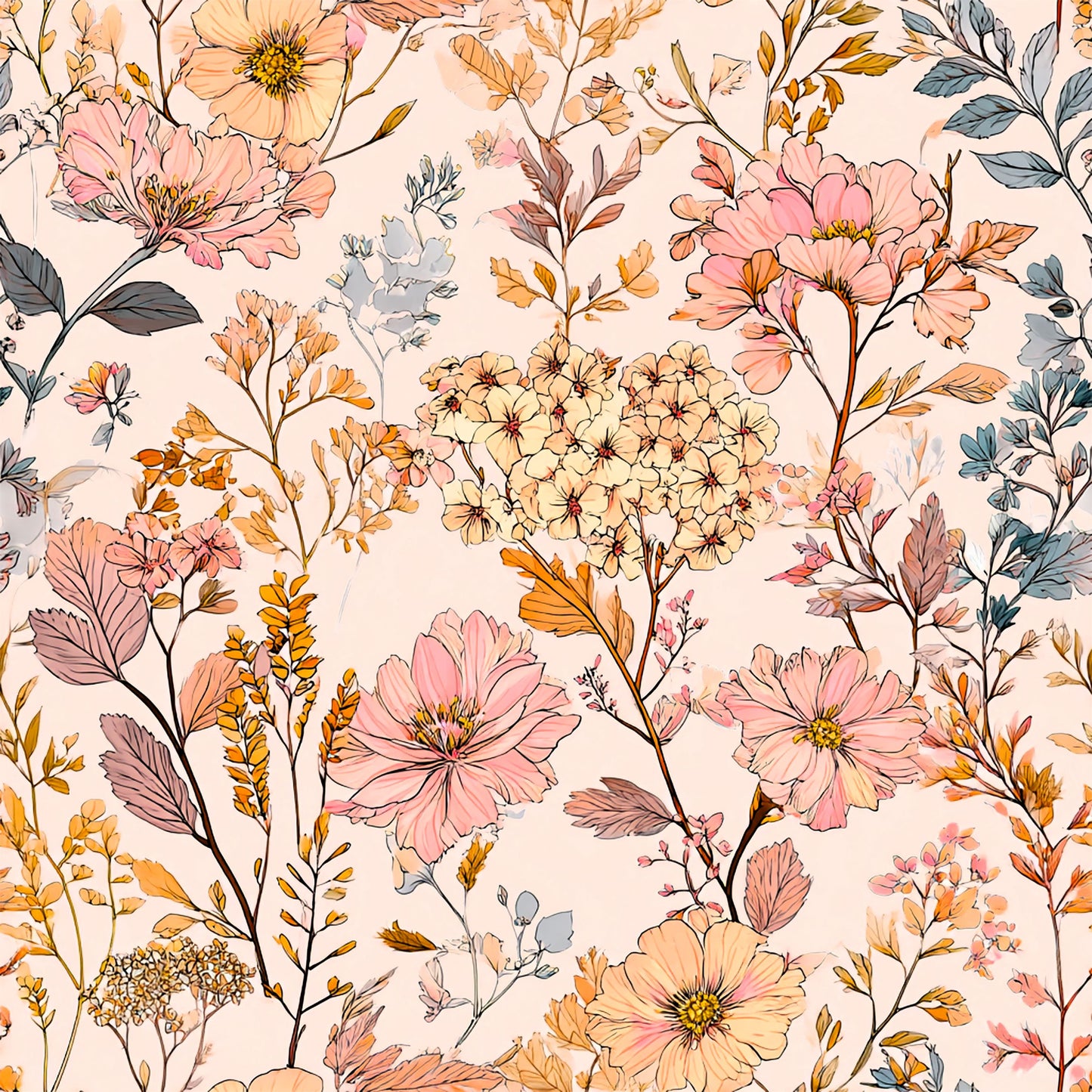 Classic Floral on Bamboo Stretch French Terry Fabric