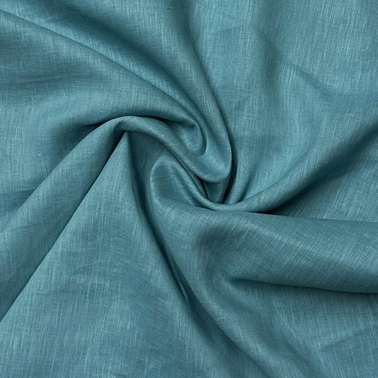 Nile Blue Linen Woven Fabric - 140 GSM - Nature's Fabrics