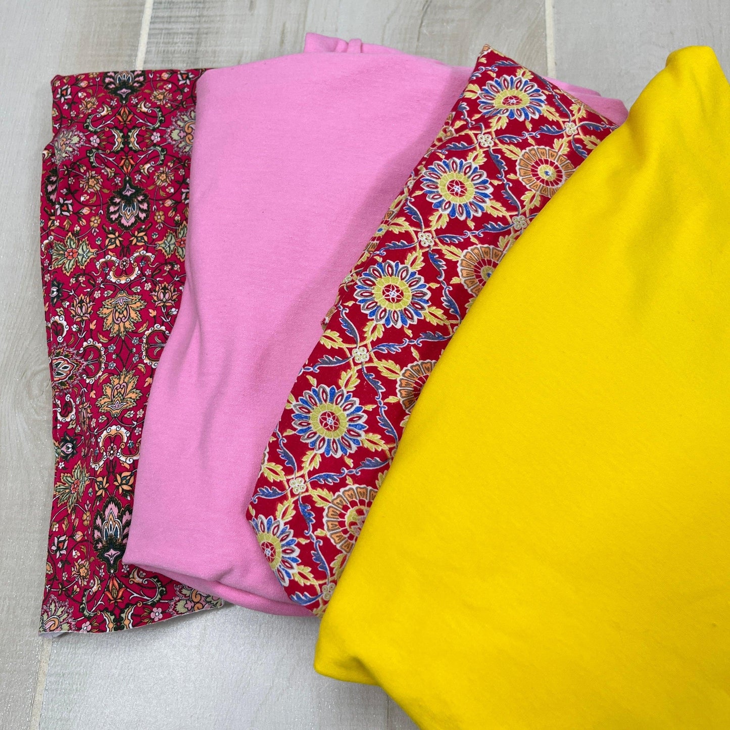 Paisley Floral Cotton/Spandex Jersey Fabric Bundle G412 - Nature's Fabrics