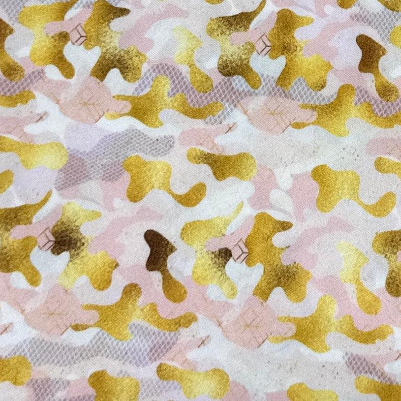 Pink and Gold Camo 1 mil PUL Fabric - Made in the USA - Nature's Fabrics