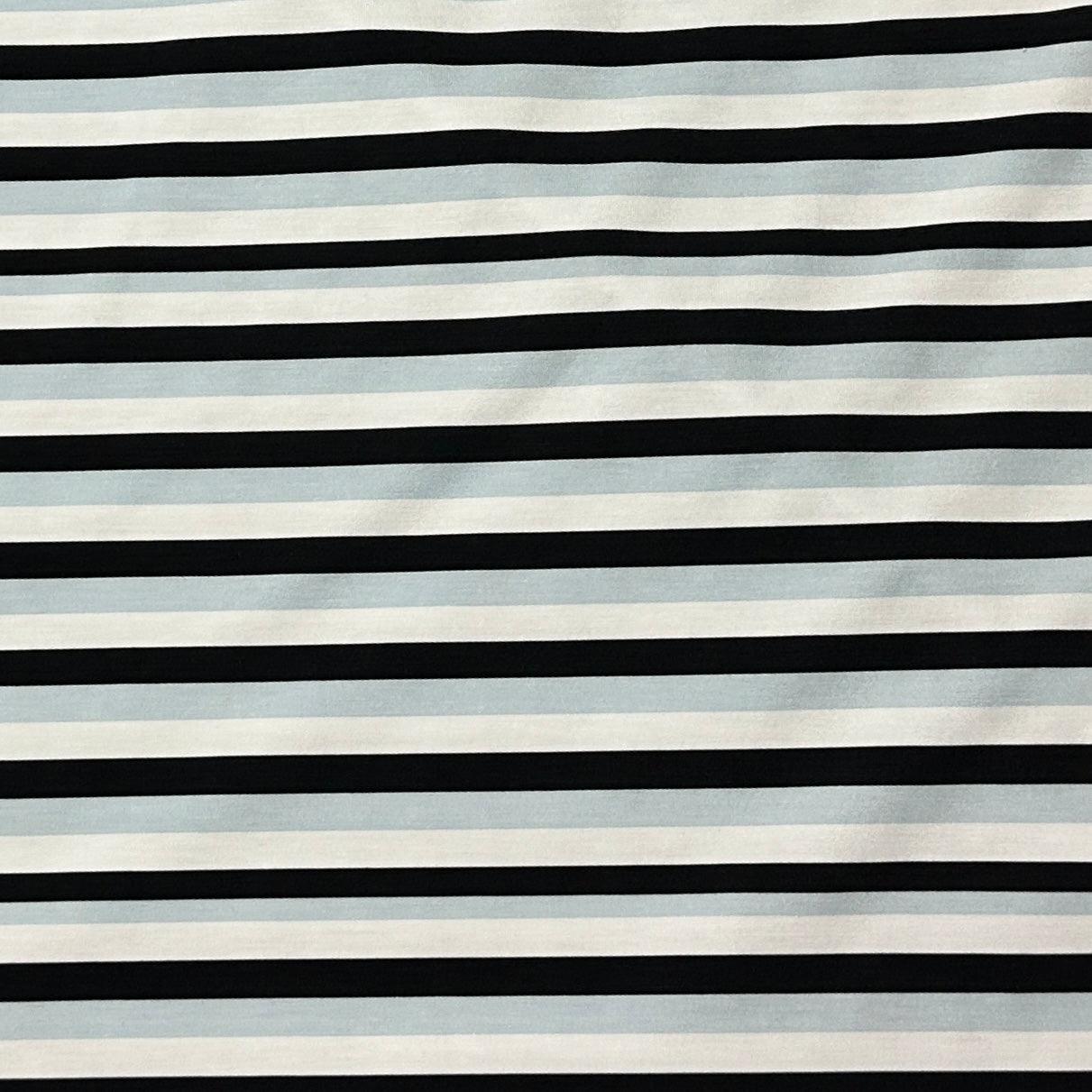 Polar Fun Stripes on Bamboo/Spandex Jersey Fabric - Nature's Fabrics