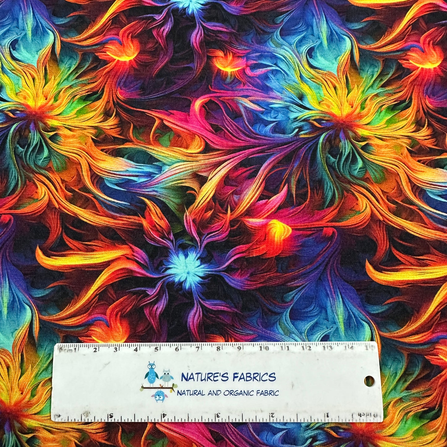 Psychedelic Brush Strokes on Bamboo/Spandex Jersey Fabric - Nature's Fabrics