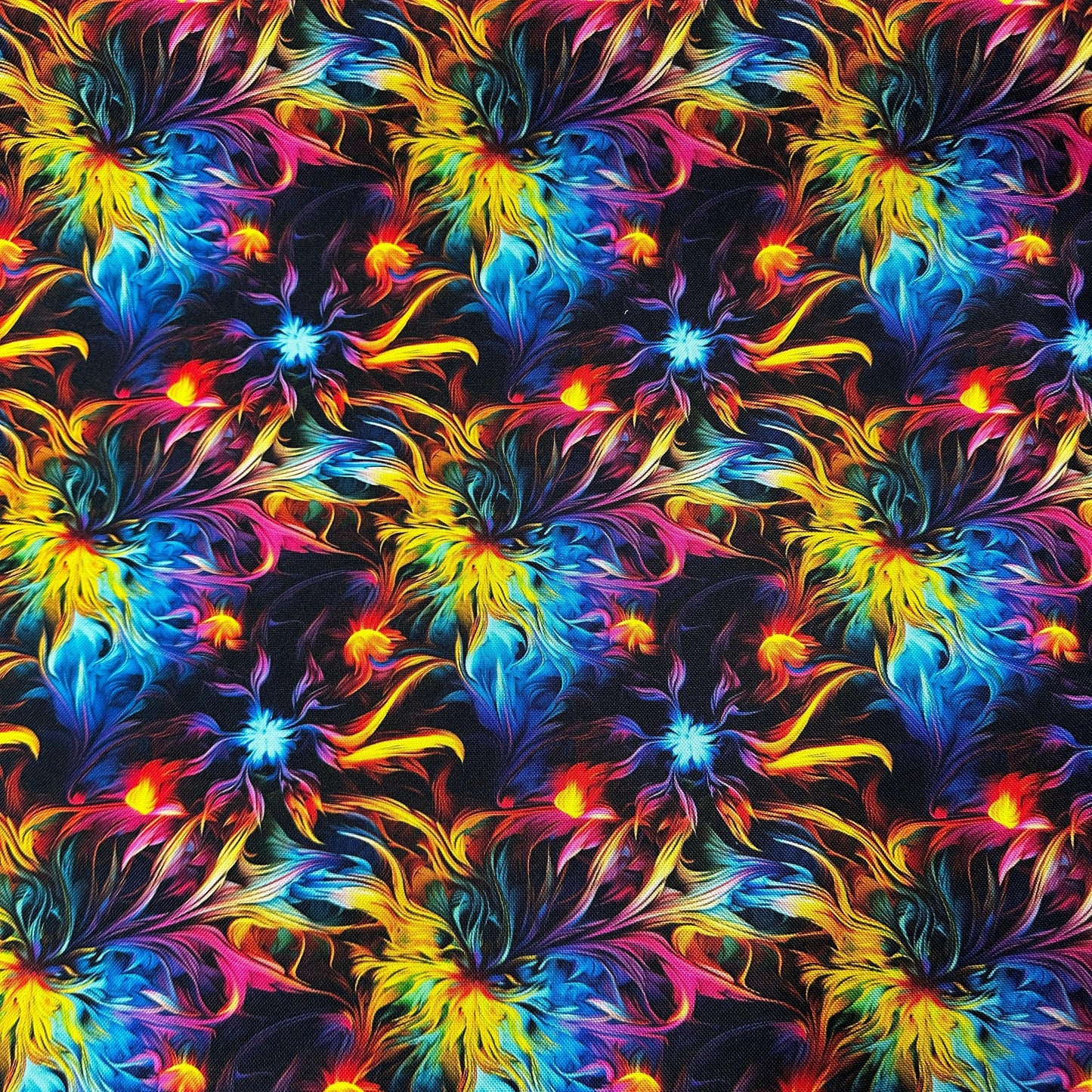 Psychedelic Brush Strokes on Canvas Fabric - Waterproof - Nature's Fabrics