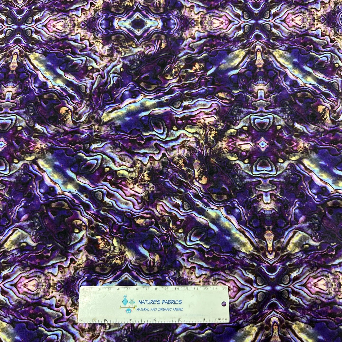 Purple Abalone on Bamboo/Spandex Jersey Fabric - Nature's Fabrics