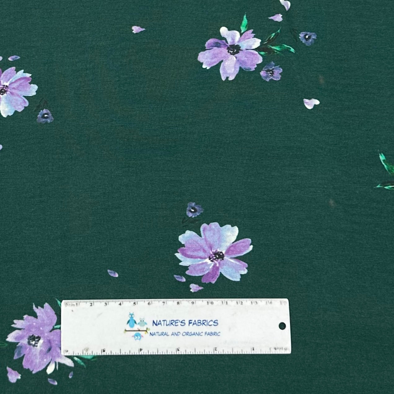 Purple Floral Modal/Spandex Jersey Fabric- Seconds - Nature's Fabrics