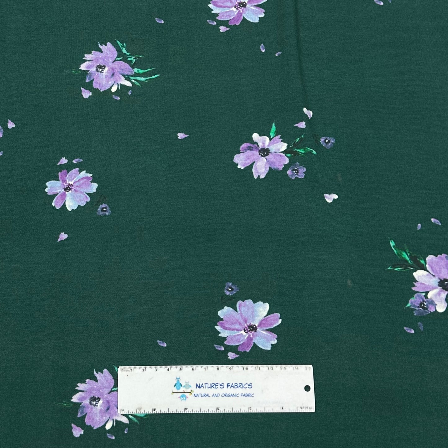 Purple Floral Modal/Spandex Jersey Fabric- Seconds - Nature's Fabrics