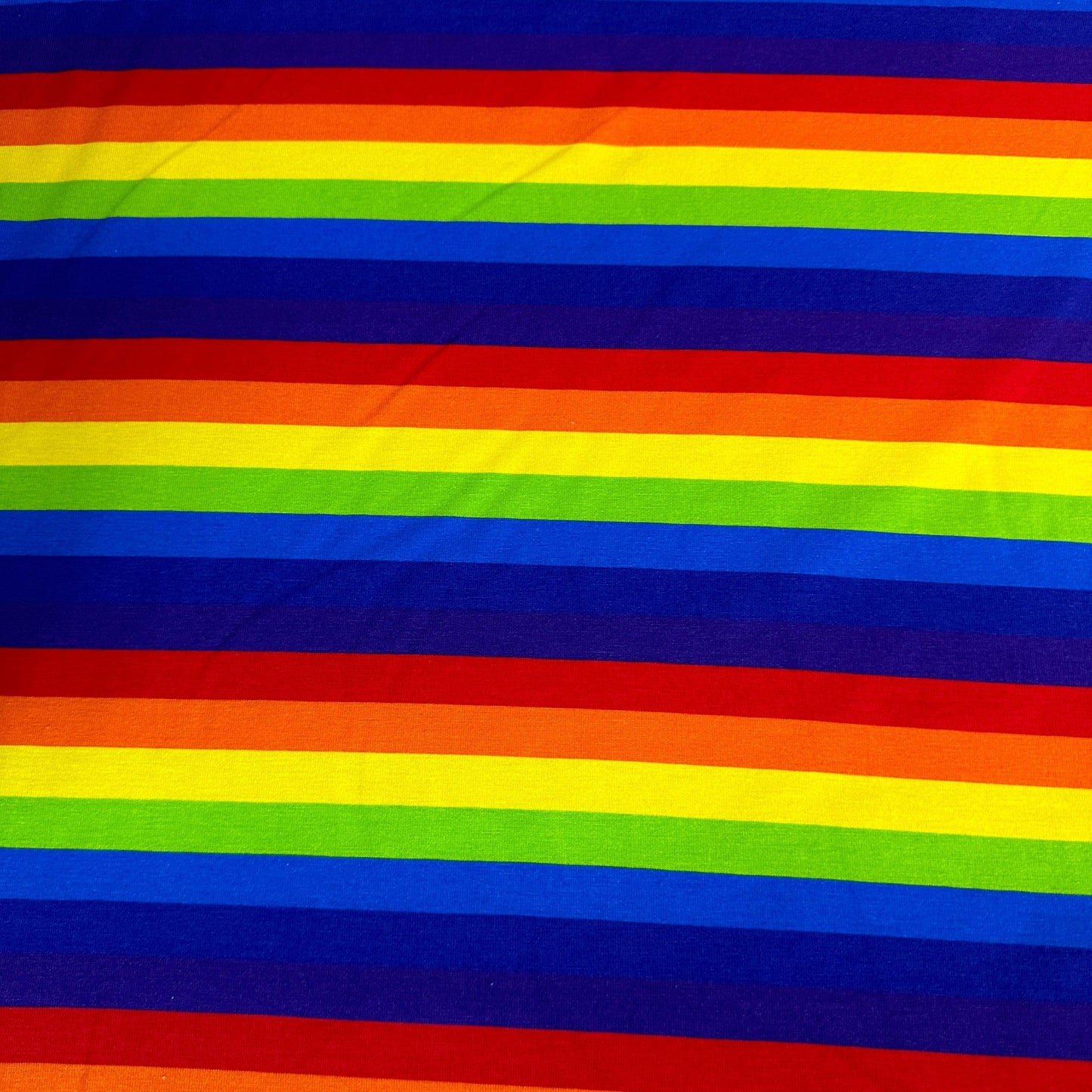 Rainbow Stripe on Bamboo/Spandex Jersey Fabric - Nature's Fabrics