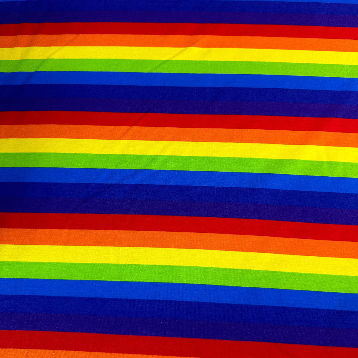 Rainbow Stripe on Bamboo/Spandex Jersey Fabric - Nature's Fabrics
