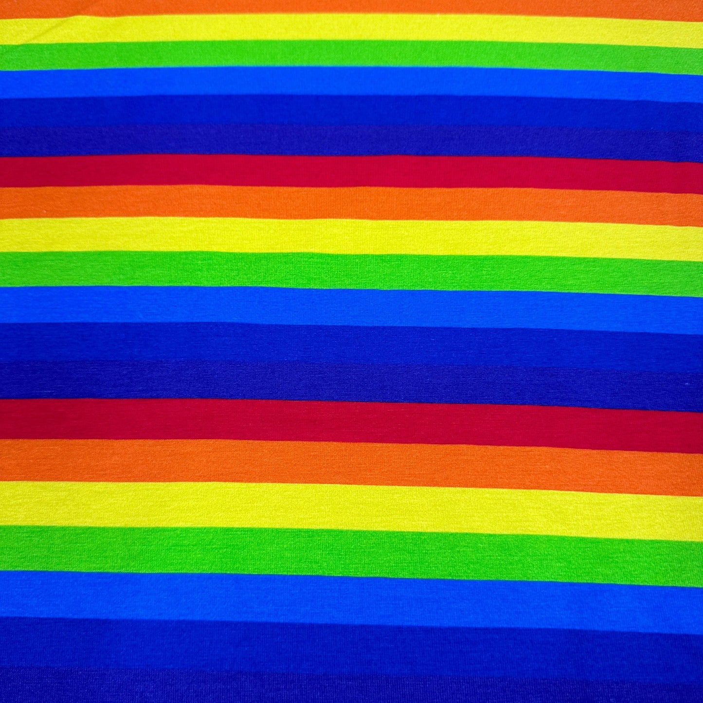 Rainbow Stripe on Bamboo/Spandex Jersey Fabric - Nature's Fabrics