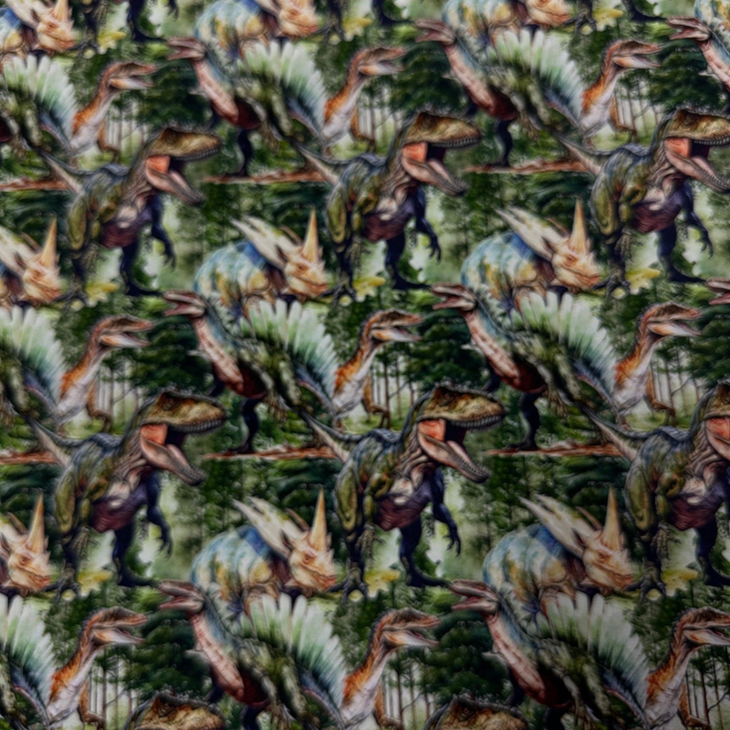 Real Dinos on Organic Cotton/Spandex Jersey Fabric - Nature's Fabrics
