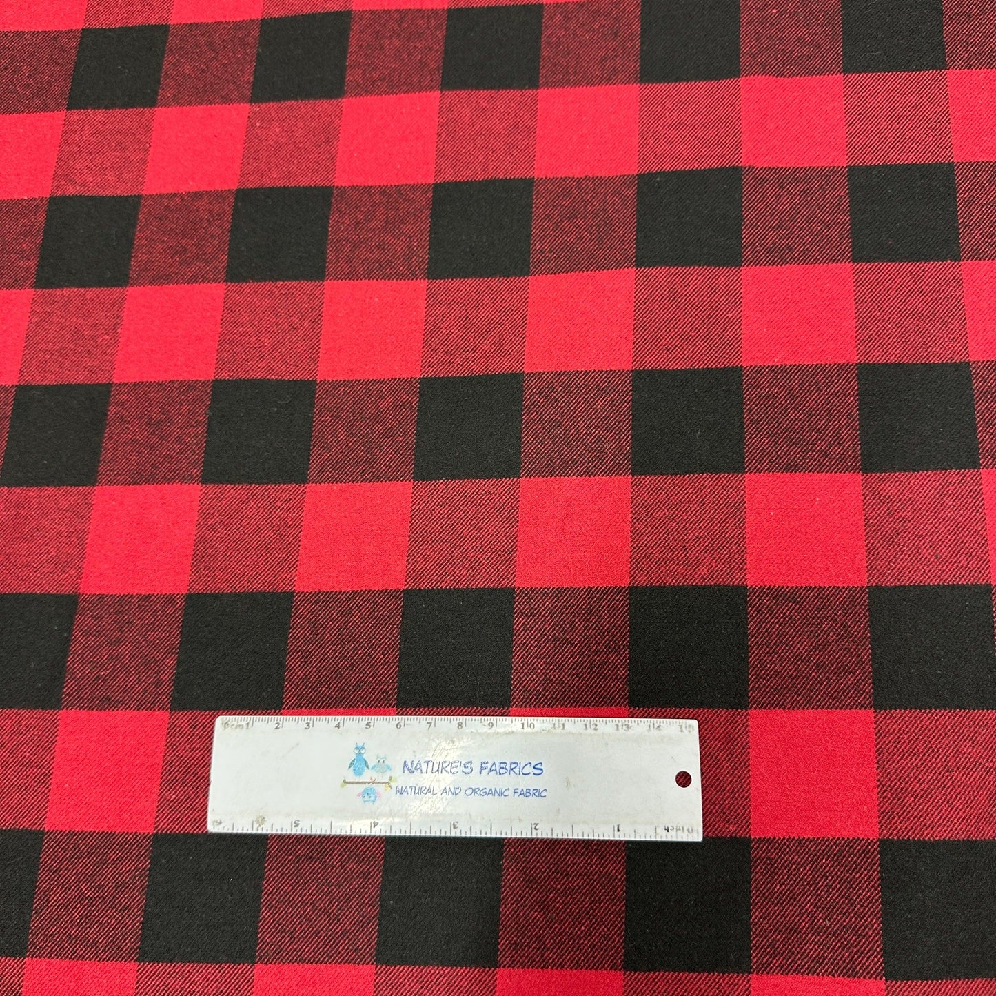 Red and Black Plaid Cotton Flannel Fabric - Nature's Fabrics