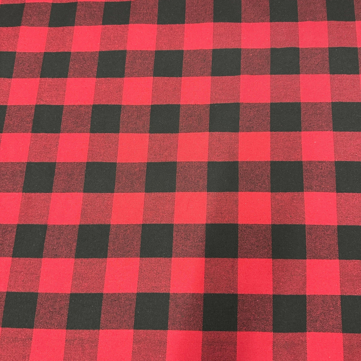 Red and black buffalo plaid fabric from Nature's Fabrics