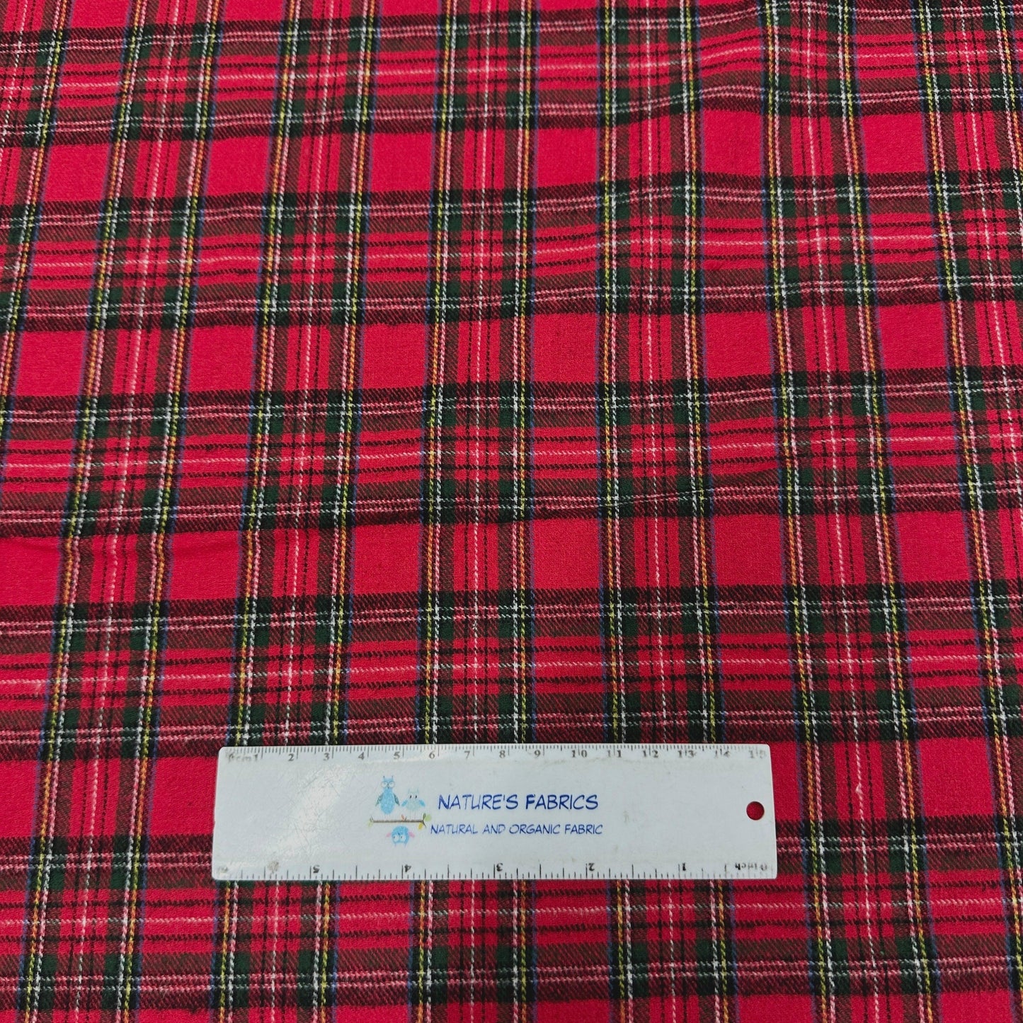 Red and Green Plaid Cotton Flannel Fabric - Nature's Fabrics