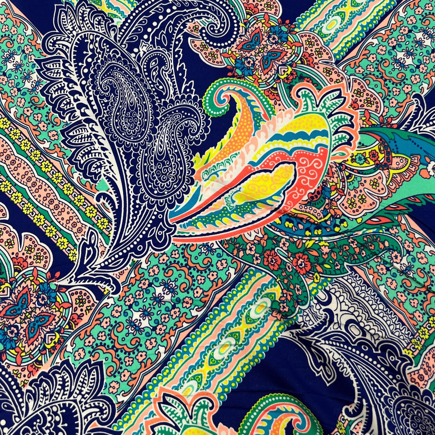 Royal Paisley on Nylon/Polyester/Spandex Jersey Fabric - Nature's Fabrics