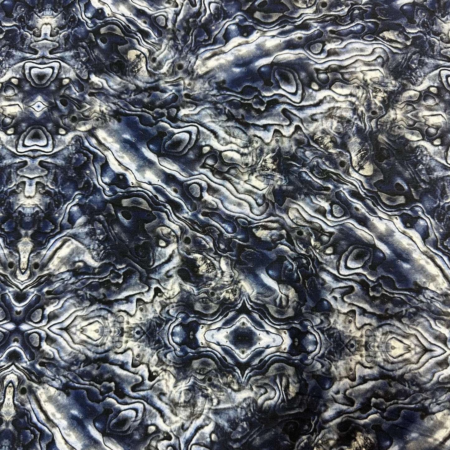 Slate Abalone on Bamboo/Spandex Jersey Fabric - Nature's Fabrics