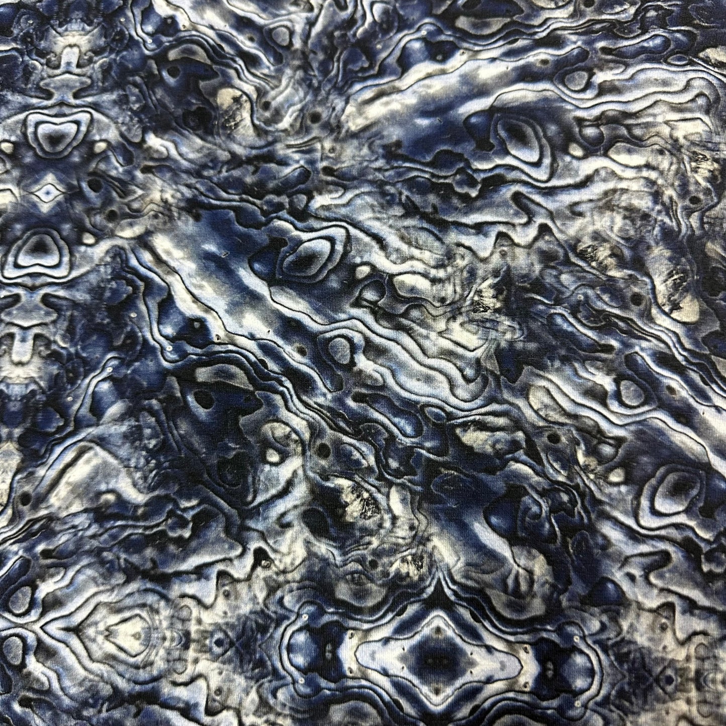 Slate Abalone on Bamboo/Spandex Jersey Fabric - Nature's Fabrics