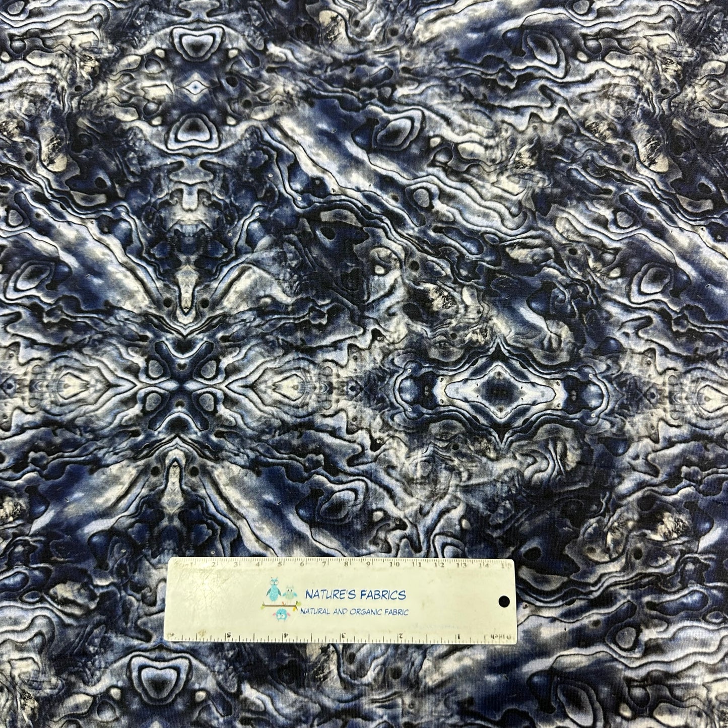 Slate Abalone on Bamboo/Spandex Jersey Fabric - Nature's Fabrics