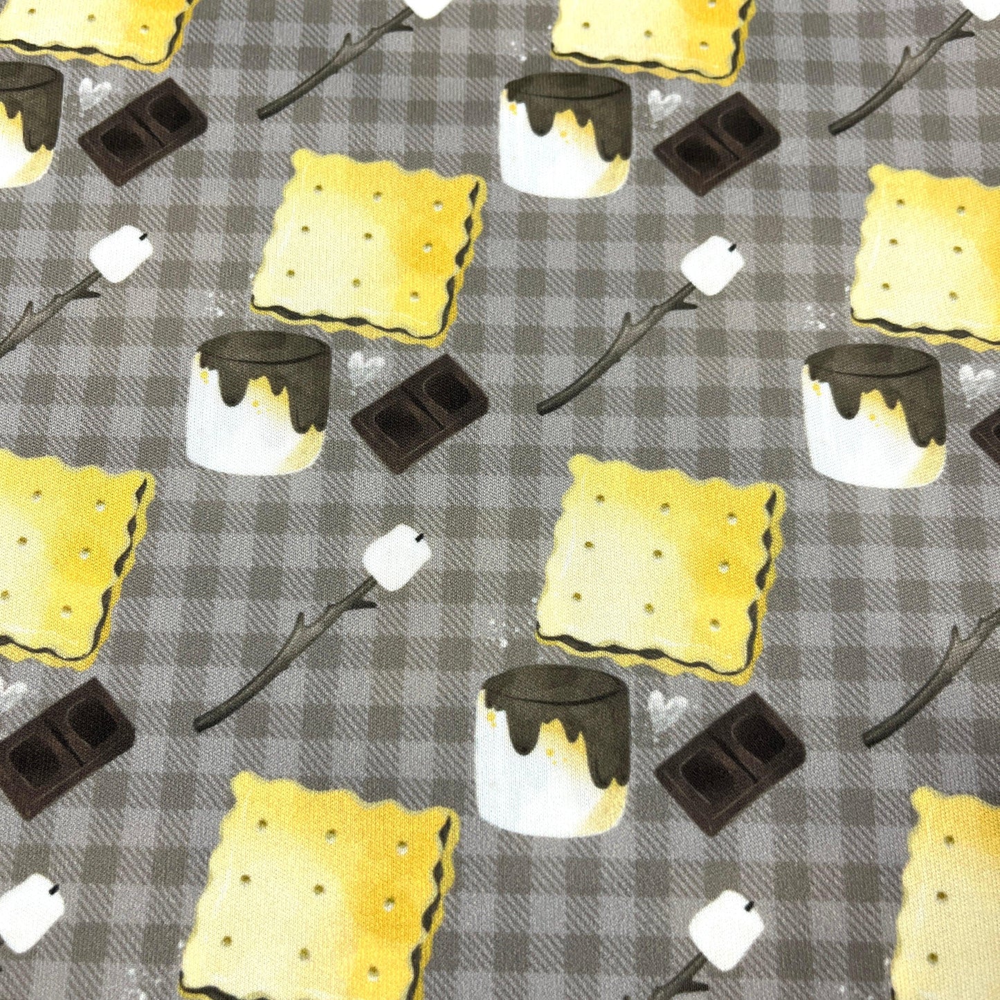Smores on Brown Plaid 1 mil PUL Fabric - Made in the USA - Nature's Fabrics