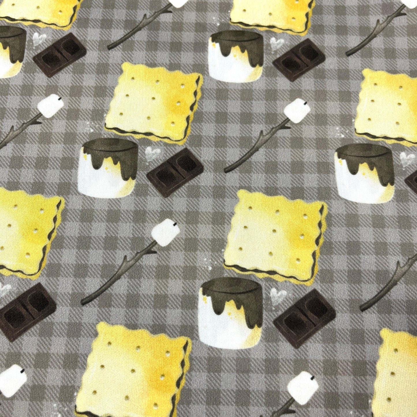Smores on Brown Plaid 1 mil PUL Fabric - Made in the USA - Nature's Fabrics