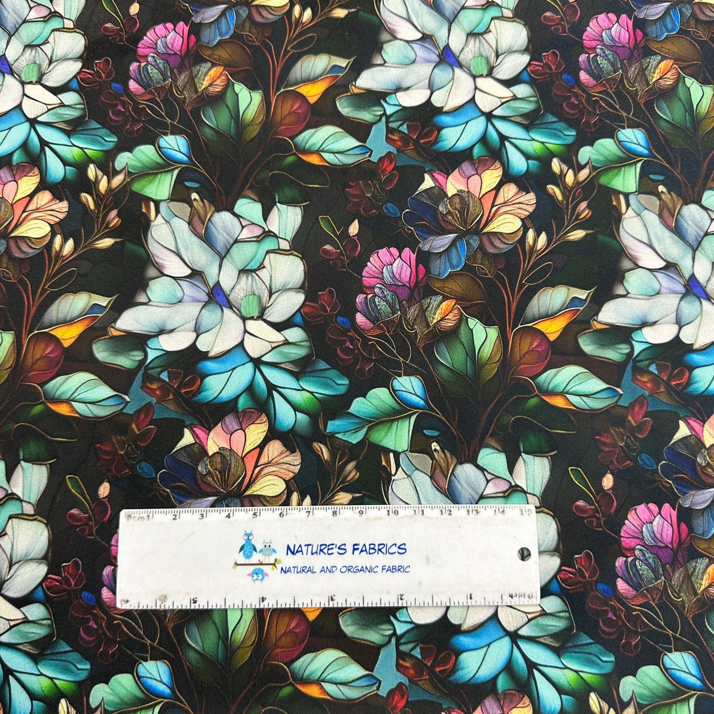 Stained Glass Water Lilies 1 mil PUL Fabric - Made in the USA - Nature's Fabrics