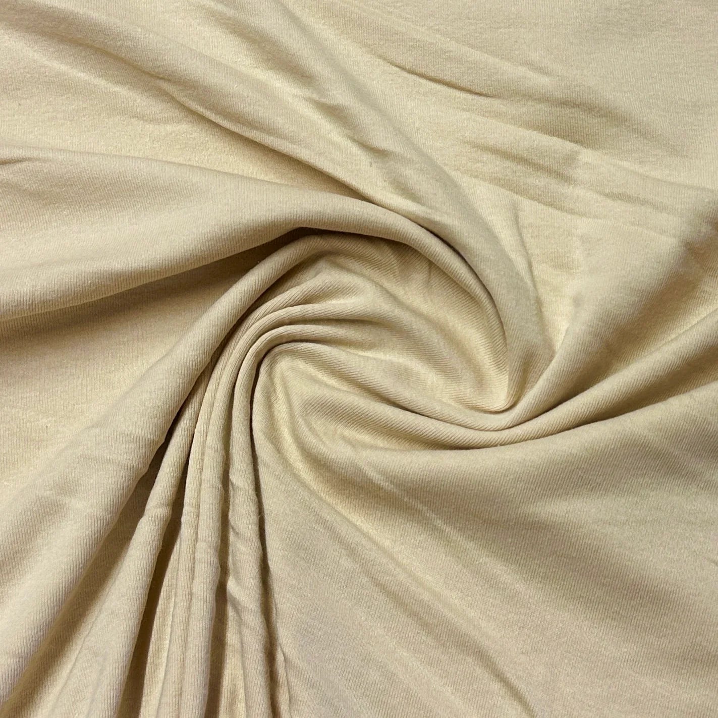 Tan Cotton Rib Knit Fabric - Nature's Fabrics