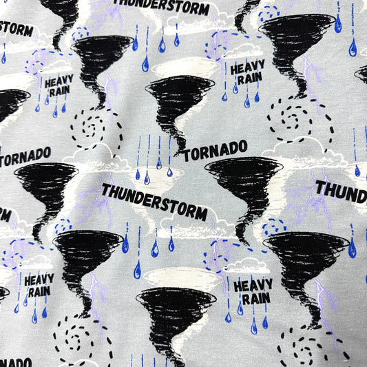 Tornado on Bamboo Stretch French Terry Fabric - Nature's Fabrics