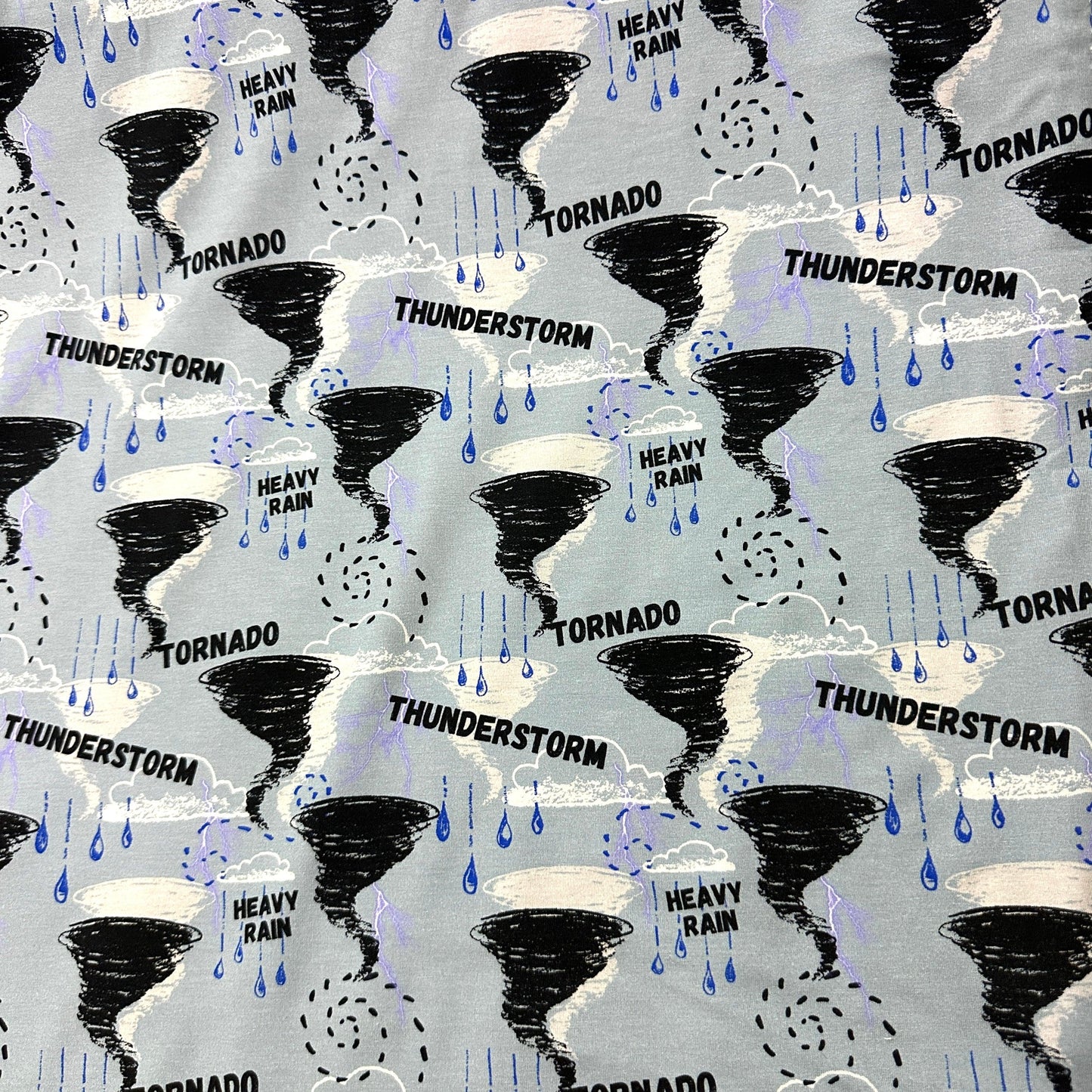 Tornado on Bamboo Stretch French Terry Fabric - Nature's Fabrics