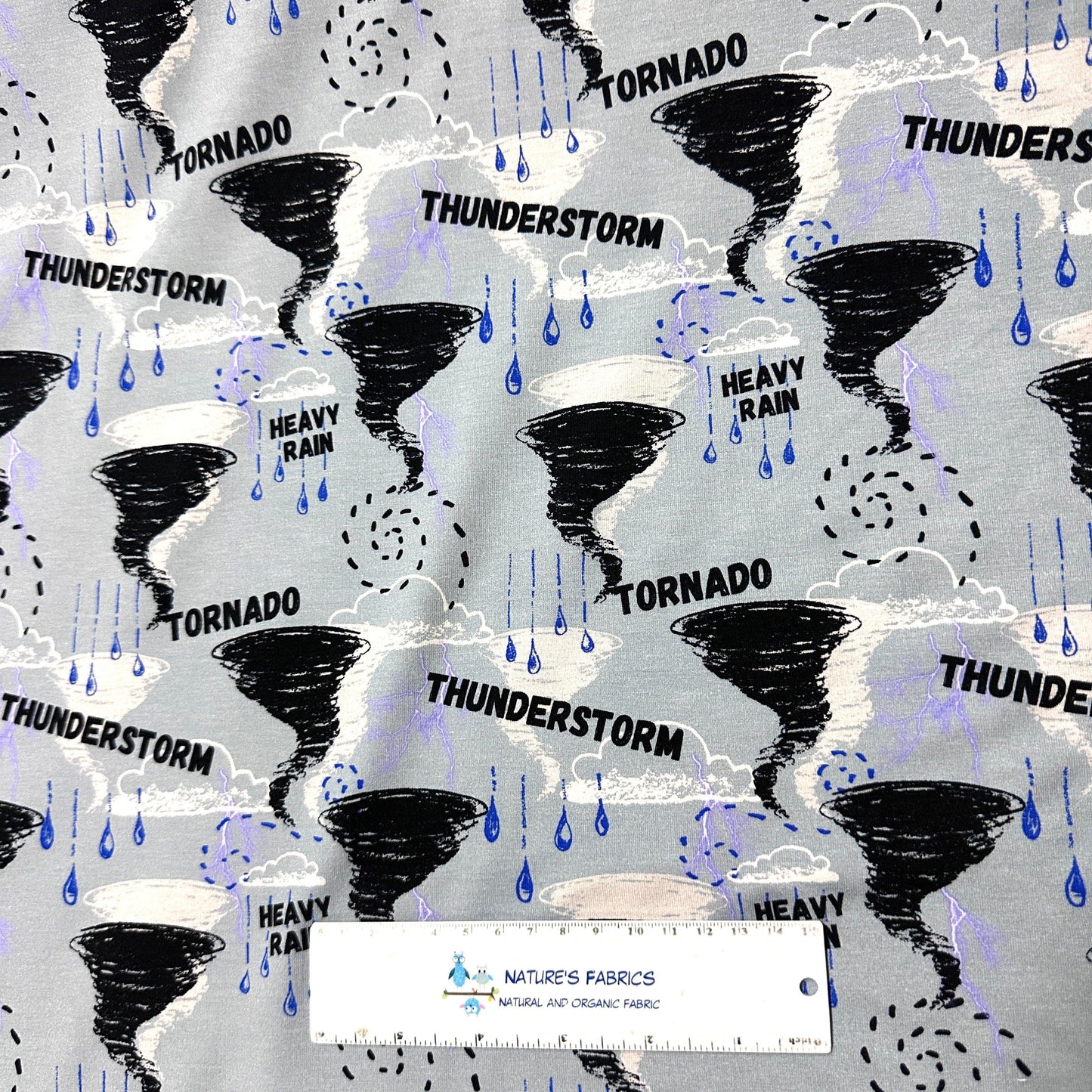 Tornado on Bamboo Stretch French Terry Fabric - Nature's Fabrics