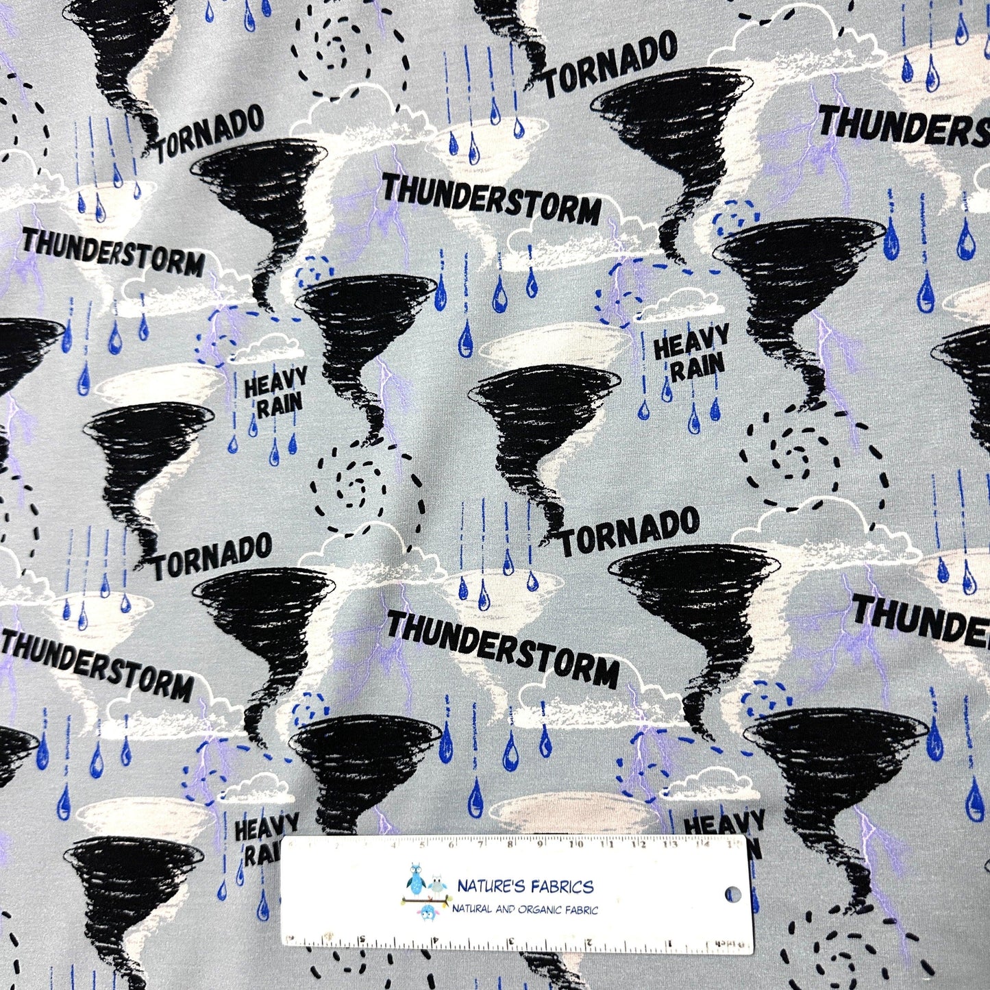 Tornado on Bamboo Stretch French Terry Fabric - Nature's Fabrics