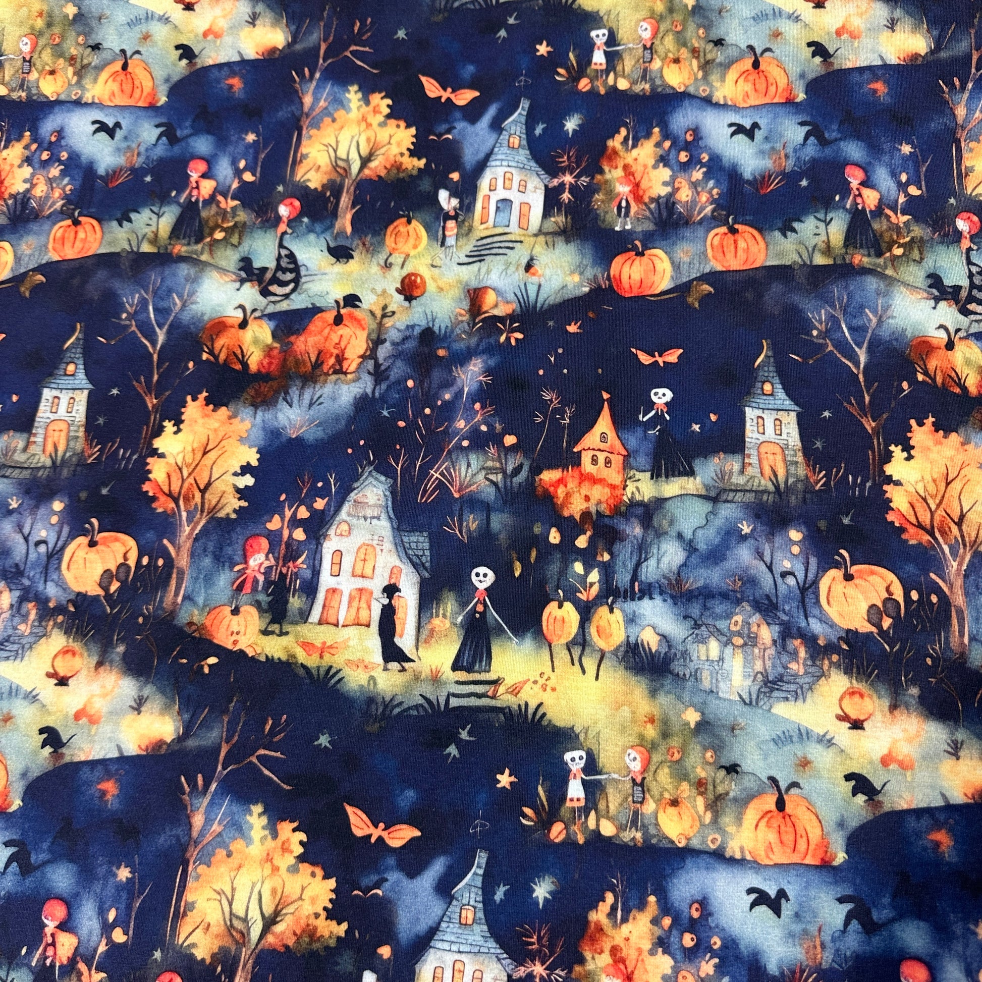 Trick or Treat on Bamboo/Spandex Jersey Fabric - Nature's Fabrics