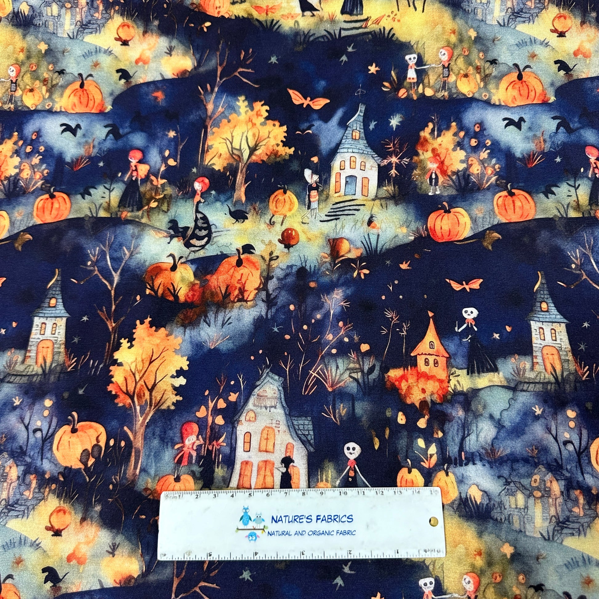Trick or Treat on Bamboo/Spandex Jersey Fabric - Nature's Fabrics