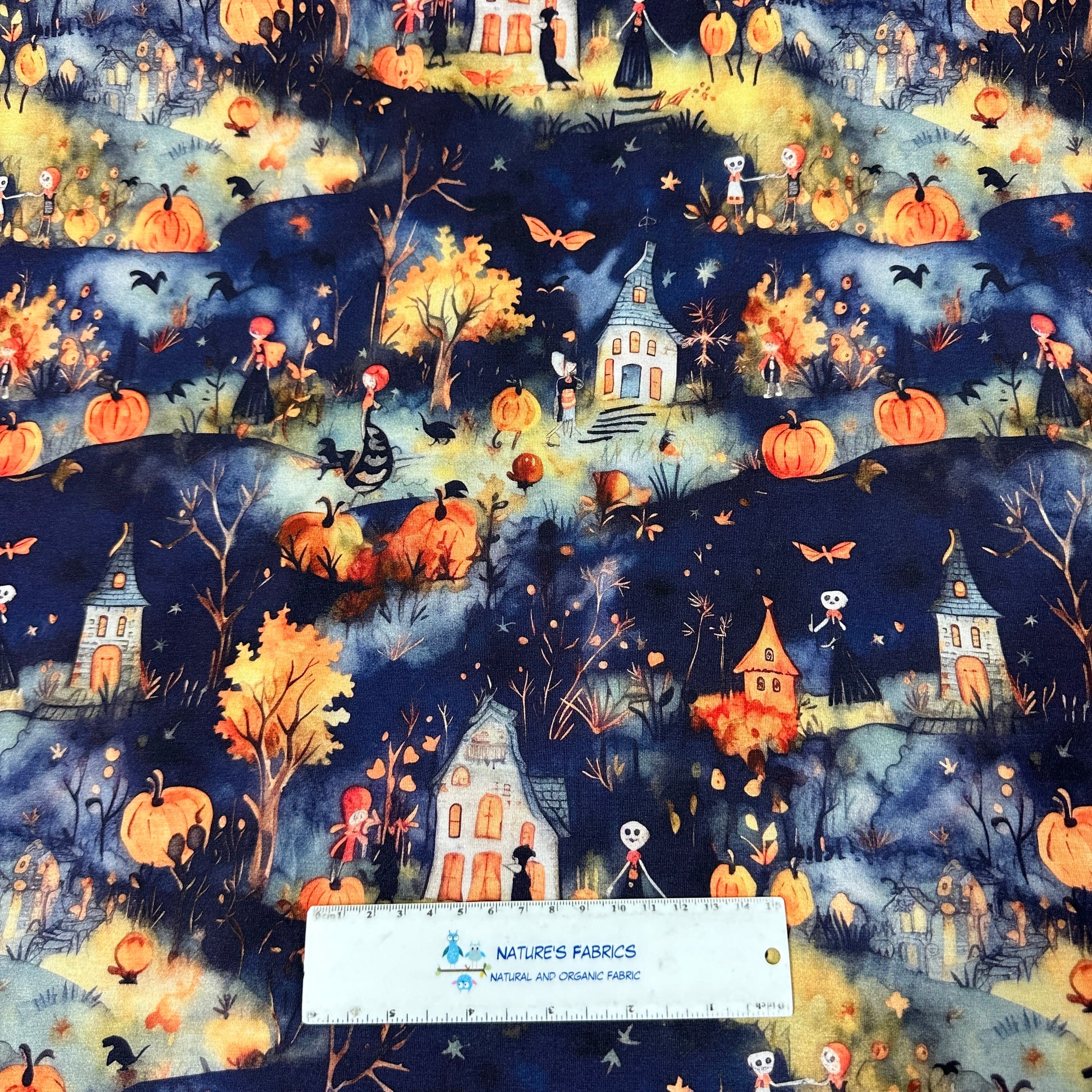Trick or Treat on Bamboo/Spandex Jersey Fabric - Nature's Fabrics