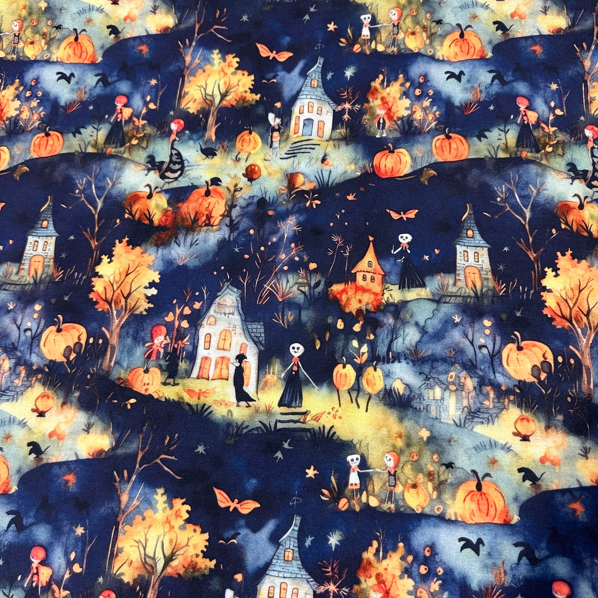 Trick or Treat on Bamboo/Spandex Jersey Fabric - Nature's Fabrics