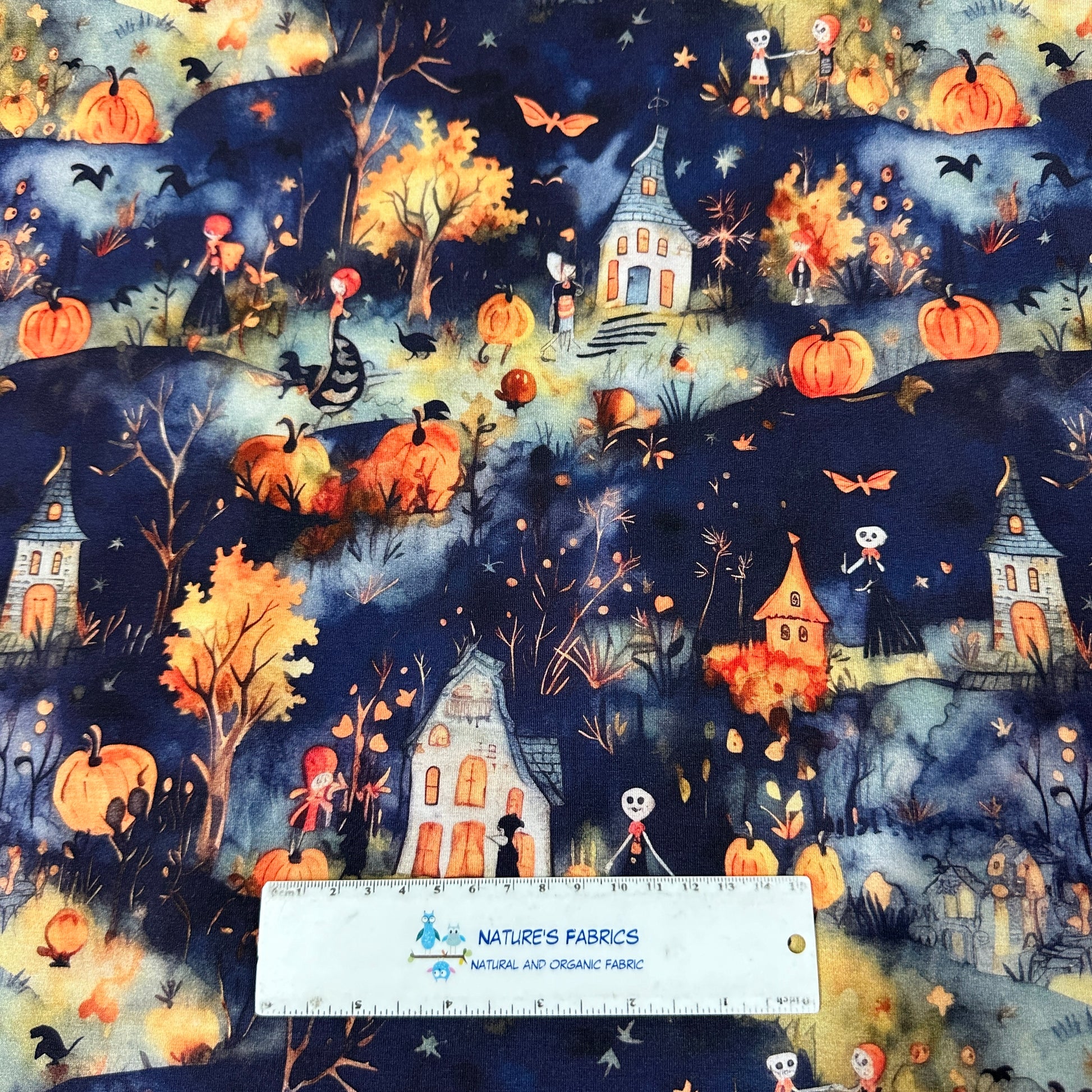 Trick or Treat on Bamboo/Spandex Jersey Fabric - Nature's Fabrics
